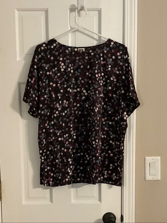 Anne Klein Tops - Anne Klein Black Short Sleeve Polka Dot Blouse